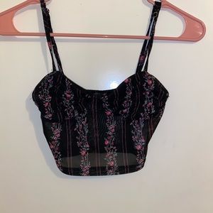 2 Small shirts one cropped the other long sleeve with v-neck cut from forever 21